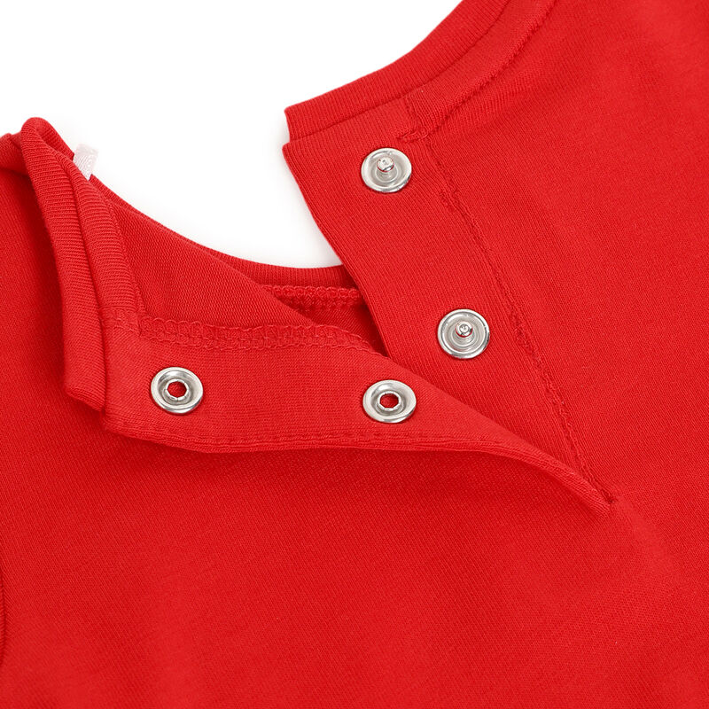Girls Medium Red Printed Short Sleeve T-Shirt image number 3